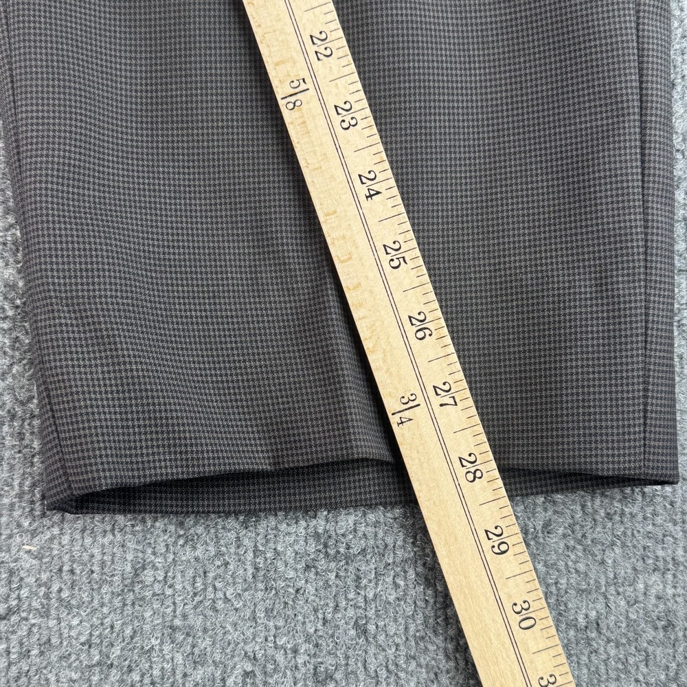 Zanella Dress Pants Mens 36 Brown Houndstooth Wool Flat Front Todd Trousers - Picture 8 of 12